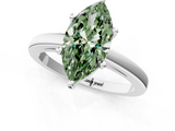 White gold Fancy Green Marquise  Solitaire Diamond Engagement Ring with Four-Prong Setting on a Classic Band_4