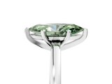 White gold Fancy Green Marquise  Solitaire Diamond Engagement Ring with Four-Prong Setting on a Classic Band_8