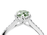 White gold Fancy Green Marquise  Solitaire Diamond Engagement Ring with Pave Band and Six-Prong Setting_24