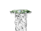 White gold Fancy Green Marquise  Solitaire Diamond Leaf Vine Band with Prong Setting_64