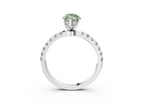 White gold Fancy Green Marquise  Solitaire Diamond Pavé Band with Four-Prong Setting_31