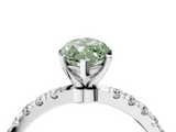 White gold Fancy Green Marquise  Solitaire Diamond Pavé Band with Four-Prong Setting_32