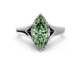 White gold Fancy Green Marquise  Solitaire Diamond Ring with Cathedral Band and Four-Prong Setting_65