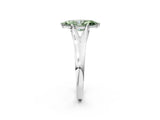 White gold Fancy Green Marquise  Solitaire Diamond Ring with Cathedral Band and Four-Prong Setting_67