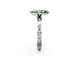 White gold Fancy Green Marquise  Solitaire Diamond Ring with Channel-Set Baguette Band and Four-Prong Setting_78