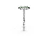 White gold Fancy Green Marquise  Solitaire Diamond Ring with Channel Set Band and Bezel Prong Setting_70