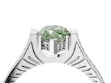 White gold Fancy Green Marquise  Solitaire Diamond Ring with Channel Set Band and Bezel Prong Setting_72