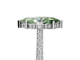 White gold Fancy Green Marquise  Solitaire Diamond Ring with Channel Set Band and Bezel Prong Setting_73