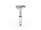 White gold Fancy Green Marquise  Solitaire Diamond Ring with Channel-Set Band and Four-Prong Setting_5