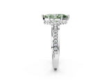 White gold Fancy Green Marquise  Solitaire Diamond Ring with Channel Set Band and Six-Prong Setting_50