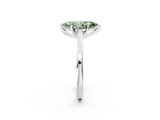 White gold Fancy Green Marquise  Solitaire Diamond Ring with Four-Prong Setting and Classic Band_5