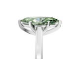 White gold Fancy Green Marquise  Solitaire Diamond Ring with Four-Prong Setting and Classic Band_8