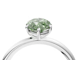 White gold Fancy Green Marquise  Solitaire Diamond Ring with Four-Prong Setting on a Plain Band_48
