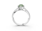 White gold Fancy Green Marquise  Solitaire Diamond Ring with Milgrain Pavé Band and Four-Prong Setting_40