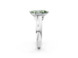 White gold Fancy Green Marquise  Solitaire Diamond Ring with Pave Band and Six-Prong Setting_34