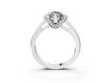 White gold Fancy Green Marquise  Solitaire Diamond Ring with Pave Band and Six-Prong Setting_35
