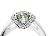 White gold Fancy Green Marquise  Solitaire Diamond Ring with Pave Band and Six-Prong Setting_36