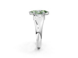 White gold Fancy Green Marquise  Solitaire Diamond Ring with Six-Prong Cathedral Setting_34