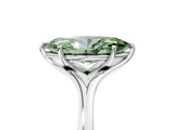White gold Fancy Green Marquise  Solitaire Diamond Ring with Six-Prong Setting and Tapered Band_22