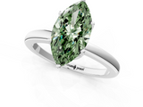 White gold Fancy Green Marquise  Solitaire Diamond Ring with Six-Prong Setting on a Classic Band_21