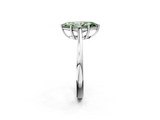 White gold Fancy Green Marquise  Solitaire Diamond Ring with Split Shank and Four-Prong Setting_22