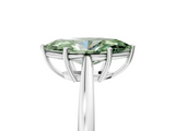 White gold Fancy Green Marquise  Solitaire Diamond Ring with Split Shank and Four-Prong Setting_25