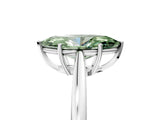 White gold Fancy Green Marquise  Solitaire Diamond Ring with Split Shank and Four-Prong Setting_29