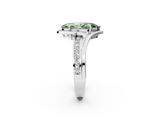White gold Fancy Green Marquise  Solitaire Diamond Ring with Split Shank and Prong Setting_42