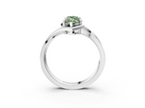 White gold Fancy Green Marquise  Solitaire Diamond Ring with Split Shank and Prong Setting_44