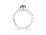White gold Fancy Green Marquise  Solitaire Diamond Ring with Tapered Band and Four-Prong Setting_50