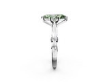White gold Fancy Green Marquise  Solitaire Diamond Twisted Band with Four-Prong Setting_67