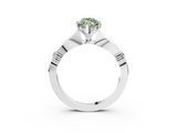 White gold Fancy Green Marquise  Solitaire Diamond Twisted Band with Four-Prong Setting_67
