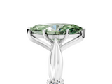 White gold Fancy Green Marquise  Solitaire Diamond Twisted Band with Four-Prong Setting_70