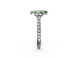 White gold Fancy Green Marquise  Solitaire Diamond with Pavé Band and Four-Prong Setting_76
