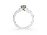 White gold Fancy Green Marquise  Solitaire Diamond with Pavé Band and Four-Prong Setting_77