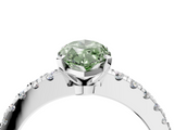 White gold Fancy Green Marquise  Solitaire Diamond with Pavé Band and Four-Prong Setting_78