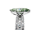 White gold Fancy Green Marquise  Solitaire Diamond with Pave and Channel Set Band_77