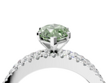 White gold Fancy Green Marquise  Solitaire Diamond with Pave and Channel Set Band_78
