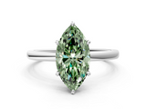 White gold Fancy Green Marquise  Solitaire Engagement Ring with Cathedral Band and Four-Prong Setting_17