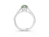 White gold Fancy Green Marquise  Solitaire Engagement Ring with Four-Prong Setting and Classic Band 3