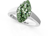 White gold Fancy Green Marquise  Solitaire Engagement Ring with Four-Prong Setting and Tapered Band_4