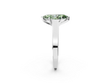 White gold Fancy Green Marquise  Solitaire Engagement Ring with Four-Prong Setting and Tapered Band_5