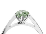 White gold Fancy Green Marquise  Solitaire Engagement Ring with Four-Prong Setting and Tapered Band_7