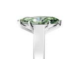 White gold Fancy Green Marquise  Solitaire Engagement Ring with Four-Prong Setting and Tapered Band_8