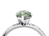White gold Fancy Green Marquise  Solitaire Engagement Ring with Scrollwork Band and Four-Prong Setting_116