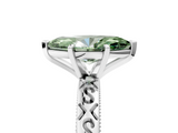 White gold Fancy Green Marquise  Solitaire Engagement Ring with Scrollwork Band and Four-Prong Setting_117
