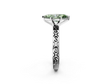 White gold Fancy Green Marquise  Solitaire Engagement Ring with Scrollwork Band and Four-Prong Setting_118