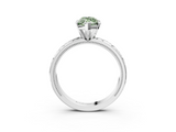 White gold Fancy Green Marquise  Solitaire Engagement Ring with Scrollwork Band and Four-Prong Setting_119