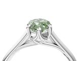 White gold Fancy Green Marquise  Solitaire Engagement Ring with Six-Prong Setting and Classic Band 4