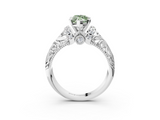 White gold Fancy Green Marquise  Solitaire Filigree Engagement Ring with Halo and Prong Setting_70